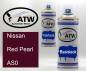 Preview: Nissan, Red Pearl, AS0: 400ml Sprühdose + 400ml Klarlack - Set, von ATW Autoteile West.